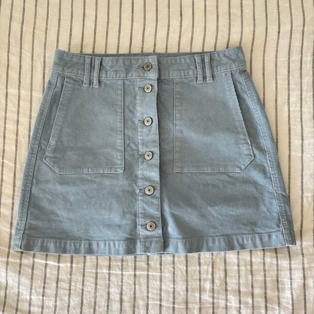American Eagle Corduroy a line mini skirt in light blue